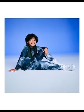 Nike Kids Blue and White Tie-Dye Track Set